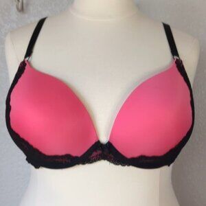 Torrid 44C Bra Underwire Plunge Push-Up Smooth With Fishnet Sling Straight Back